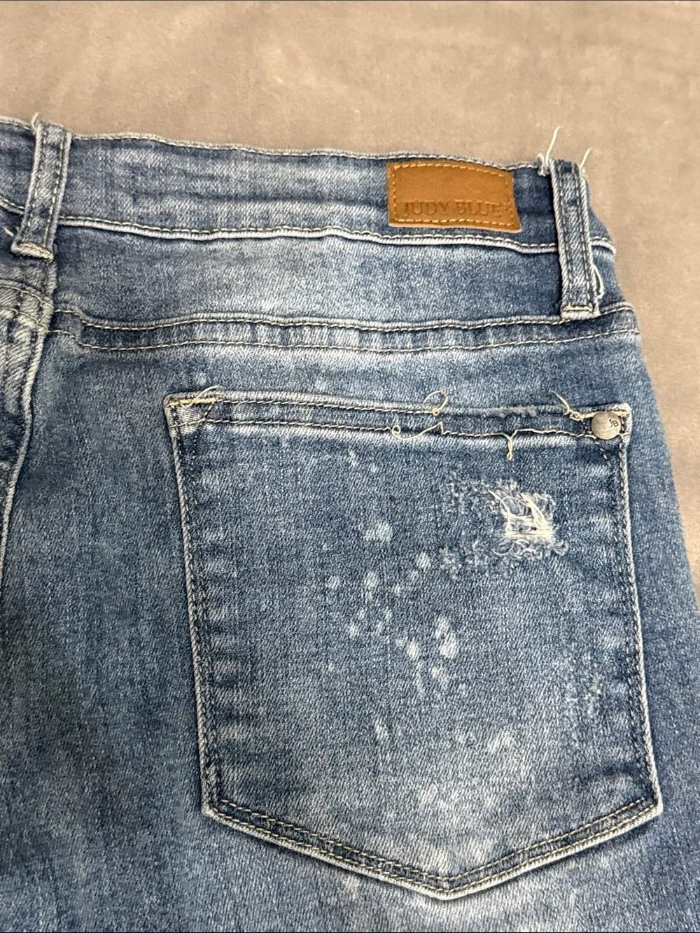 Judy Blue Distressed Medium Blue Skinny Jeans style JB88197 item 72506